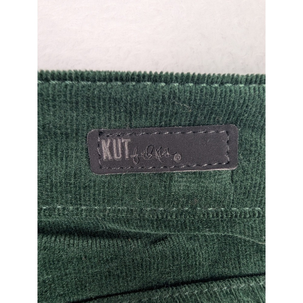 Kut From The Kloth Karen Baby Bootcut Petite Womens Pants Size 2 Green Corduroy - Picture 14 of 16